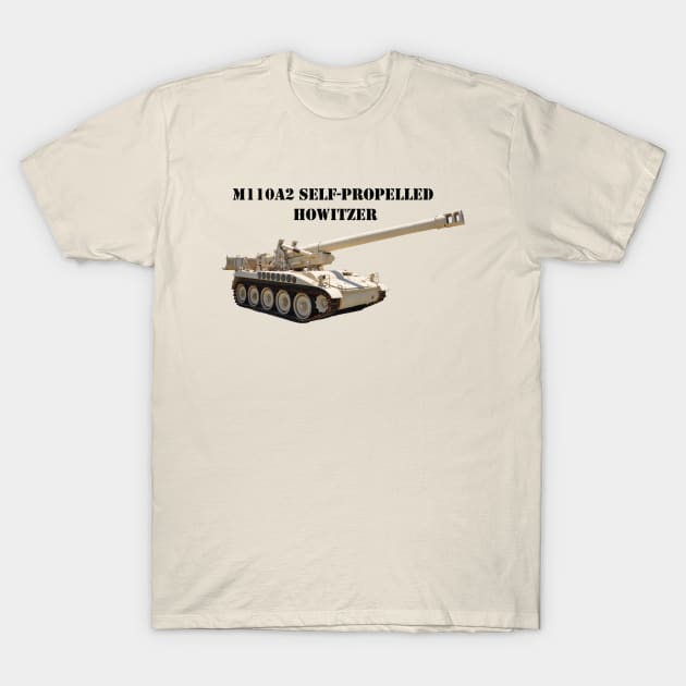 M110A2 Self-propelled 8-inch Howitzer T-Shirt by Toadman's Tank Pictures Shop